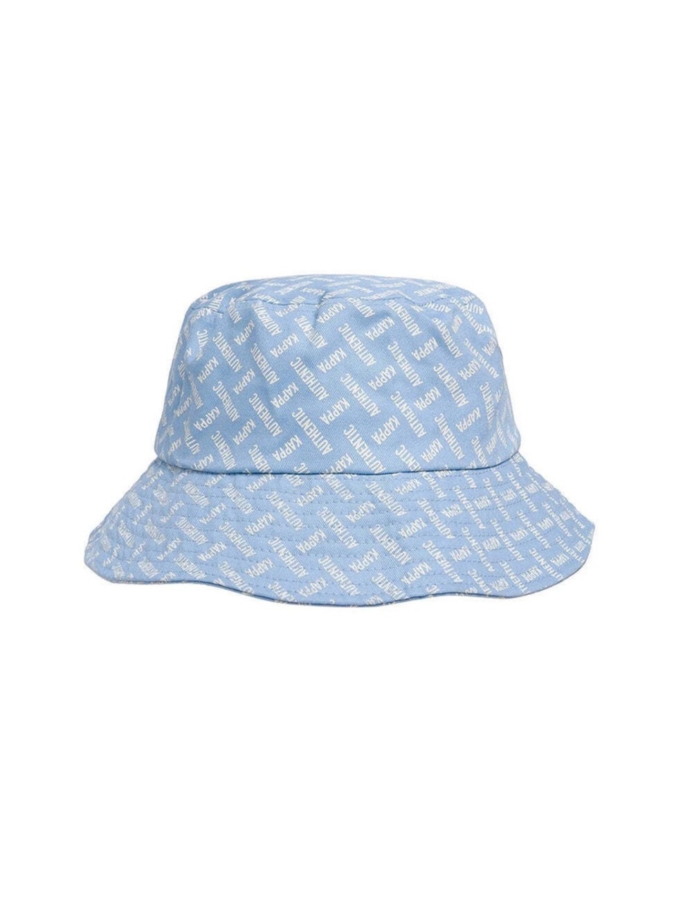 Kappa Light Blue Allover Logo Bucket Hat Size 59 Authentic Pelegy NEW IN BAG